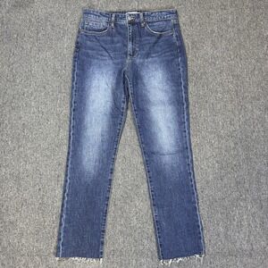 Joe's Jeans Women's Size 28 High Rise‎ Straight Leg Raw Hem Medium Blue Wash